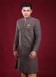 Art Silk Grey Lucknowi Indowestern